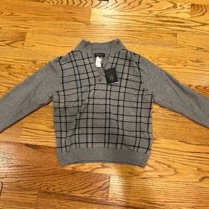 Brooks Brothers Saxon Wool Gray Plaid Men’s Quarterzip